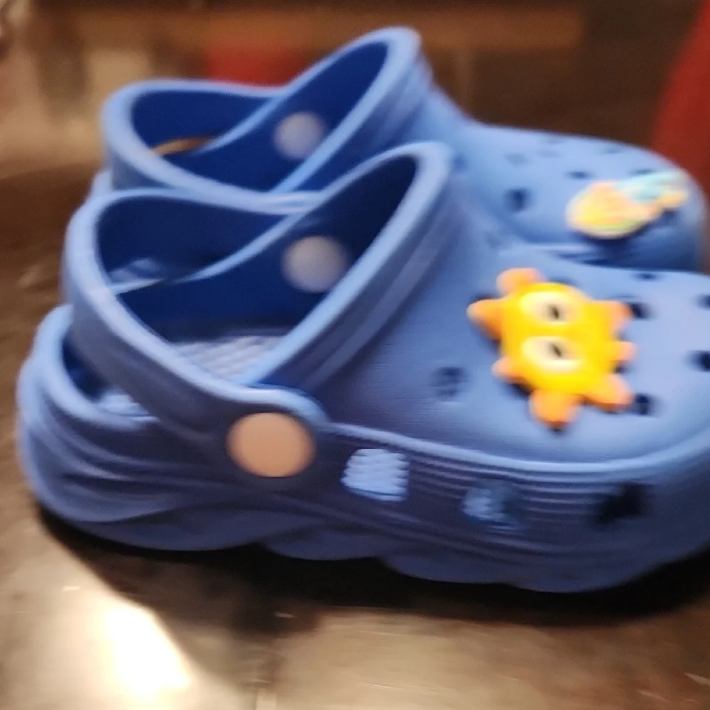 Blue Kids Clogs with Fun Charms